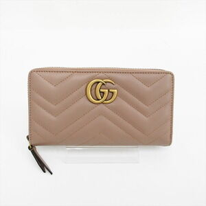 Gucci GG Marmont Long Wallet Brown Beige Quilted Leather